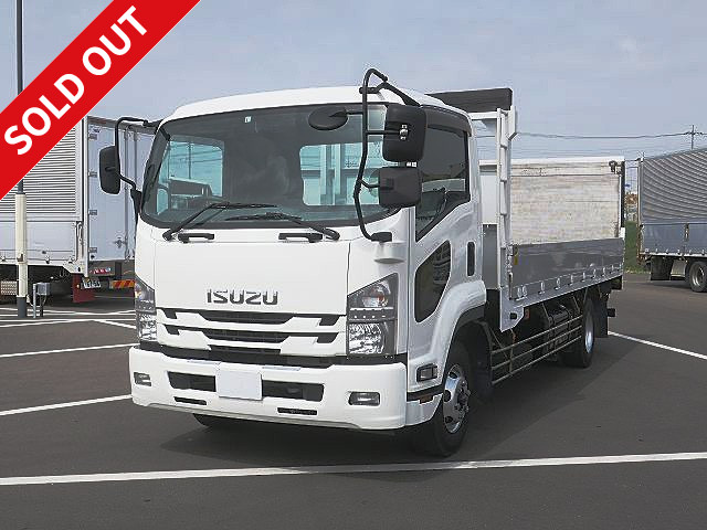 2017 Isuzu Forward Medium-sized flat body aluminum block Standard width with flip-up PG Actual mileage of about 318,000 km! ★Inspection valid until January 2022★