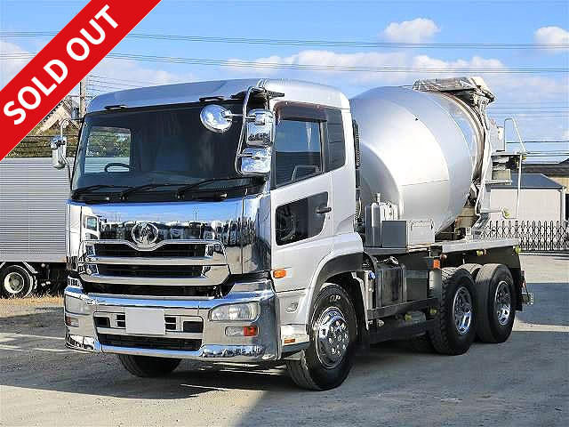 2009 UD Trucks Quon Large concrete mixer truck with 2 differentials, manufactured by ShinMaywa Industries, drum capacity 8.7m3, with hopper cover *Inspection valid until March 2022*