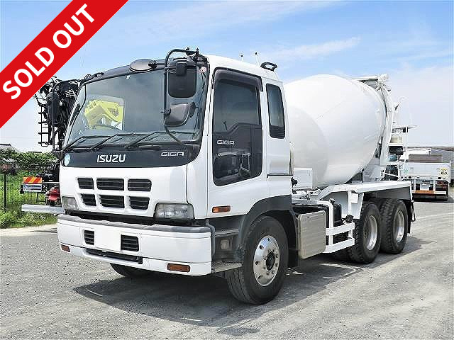 2005 Isuzu Giga large concrete mixer truck, 2 differentials, manufactured by Kyokuto Kaihatsu Kogyo, drum capacity 8.7m3, 370hp, aluminum wheels *Actual mileage approx. 238,000km/Inspection valid until September 2022*