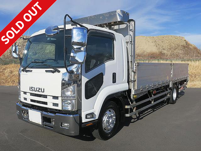 2007 Isuzu Forward, heavy-duty flatbed, aluminum block, 5-way opening, 6200 semi-wide, inner width 226cm, retarder ★ Actual mileage on meter: approx. 408,000km! ★