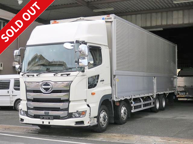 Now on lease! 2018 Hino Profia, 4-axle low-floor, large aluminum wing, high roof, rear air suspension, retarder included, dealer inspection record book included