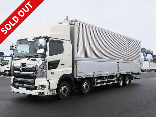 [Guarantee de Sugunori eligible] Now available for lease! 2018 model Hino new Profia 4-axle low floor, large aluminum wing, high roof, with retractable PG, rear air suspension, retarder, dealer inspection record book included