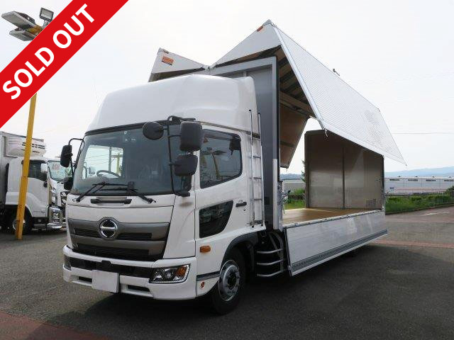 2019 model, new Hino Ranger, increased capacity, aluminum wing, 7200 wide, high roof, with retractable pick-up, 240 horsepower, rear wheel air suspension