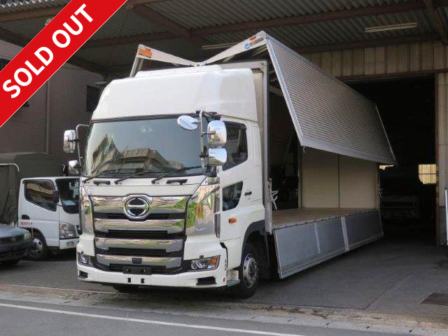 Now leased! 2017 Hino Profia, 4-axle low-floor, large aluminum wing, high roof, rear air suspension, dealer inspection record book included