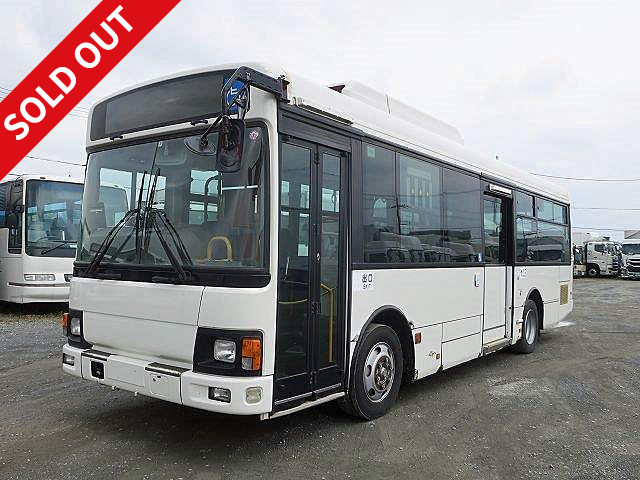 2010 Hino Rainbow II large non-step bus, 59-seat capacity, moquette seats, 9-row seating, ★Inspection valid until September★