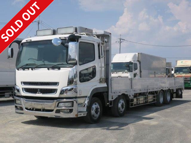 2008 Mitsubishi Fuso Super Great, aluminum block flatbed body, 4-axle low floor, 7-way opening, 14.1t load capacity, rear air suspension 