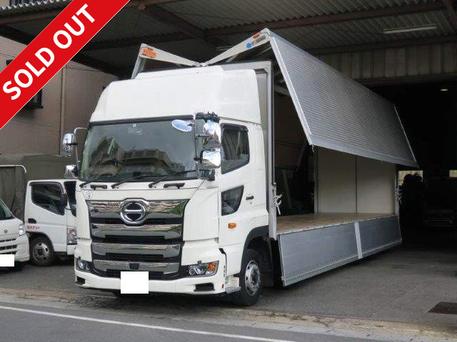 Now on lease! 2018 Hino Profia, large aluminum wing, 4-axle low floor, high roof, rear air suspension, retarder included, dealer inspection record book included