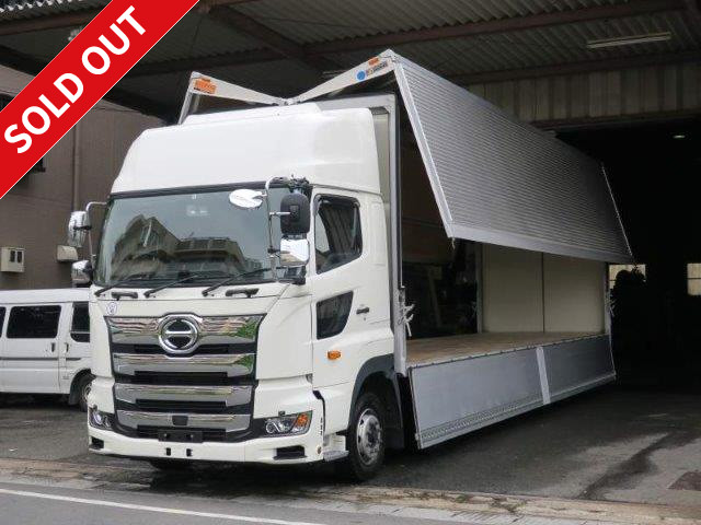 Now on lease! 2018 Hino Profia, 4-axle low-floor, large aluminum wing, high roof, rear air suspension, retarder included, dealer inspection record book included