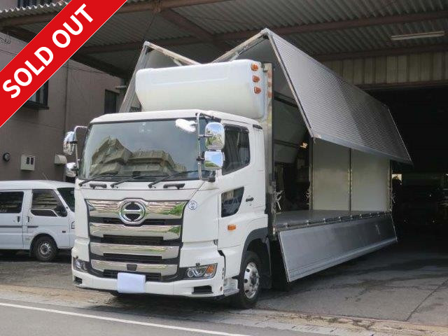 Now on lease! 2018 Hino Profia, refrigerated wing, 4-axle low floor, Thermo King -29 degree setting, rear air suspension, standby function, sub-engine refrigeration system, dealer inspection record book included