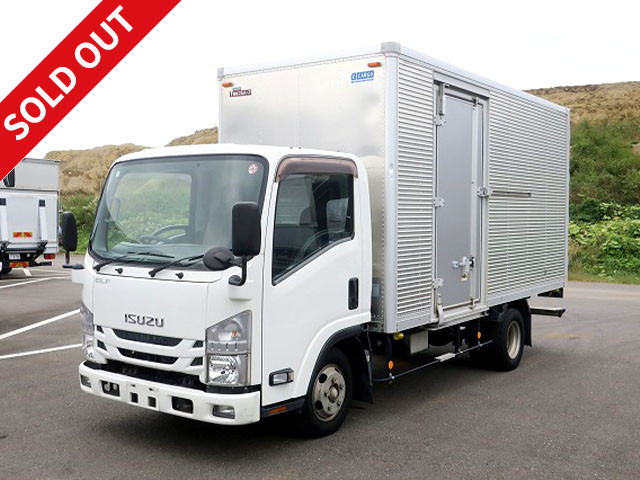 2018 Isuzu Elf 2t aluminum van, standard long, interior height 216cm, left sliding door, full low floor, 2-stage lashing rail, 150 horsepower [Semi-medium-sized (5t only) license compatible *Old standard license OK]