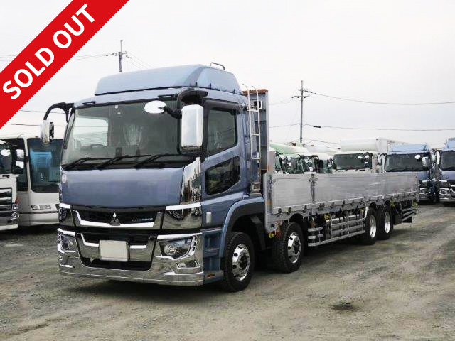 Reiwa 1 model Mitsubishi Fuso Super Great Large aluminum block flat body 5-way opening 4-axle low floor Rear wheel air suspension