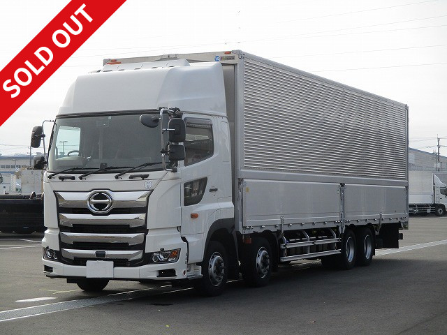 Now on lease! 2019 Hino Profia, 4-axle low-floor, large aluminum wing, high roof, rear air suspension, retarder included, dealer inspection record book included