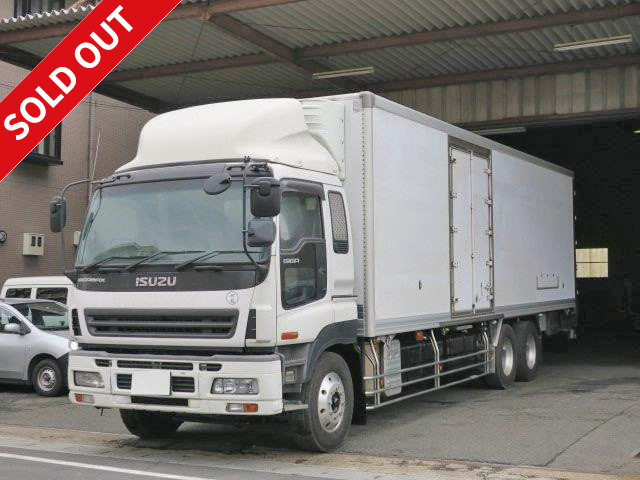 2007 model Isuzu Giga large refrigerated van, high floor, 2 rear axles, Denso refrigerator, -32 degrees, with standby function, 2-row jolder, retarder