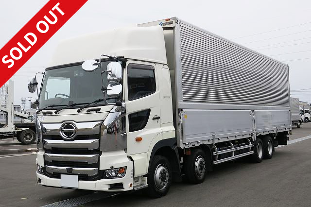 Now on lease! 2018 Hino Profia, 4-axle low-floor, large aluminum wing, high roof, rear air suspension, retarder included, dealer inspection record book included