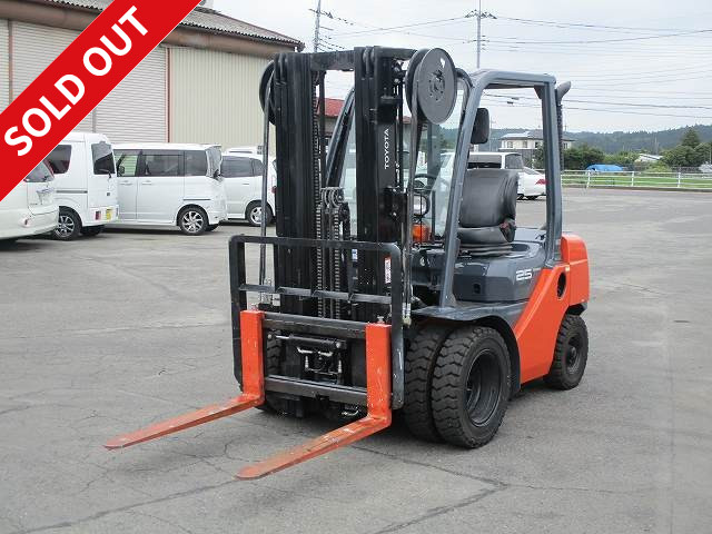 Lease up! 2017 Toyota GENEO 2.5t diesel automatic forklift with full free mast 3-stage specification, sheathed fork 1520mm, dealer inspection record book included