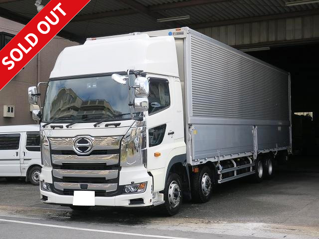 Now on lease! 2018 Hino Profia, 4-axle low-floor, large aluminum wing, high roof, rear air suspension, retarder included, dealer inspection record book included