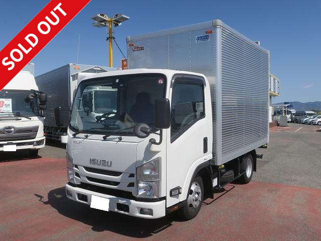 Now available for rental! Reiwa 2 model Isuzu Elf New small aluminum van Standard 10 shaku short Fully low floor Total weight less than 5t Semi-medium size (compatible with old regular driver's license)