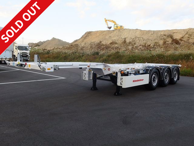 [Unused, unregistered vehicle] EU KAESSBOHRER telescopic container trailer with super single tires and lift axles 