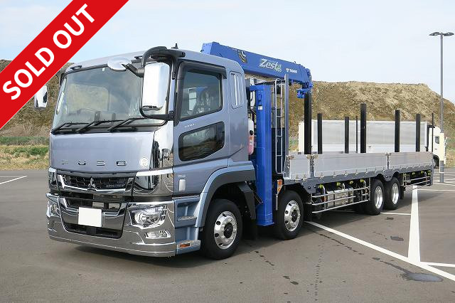 Mitsubishi Fuso Super Great 2020 model, 4-axle low-floor, aluminum block with high-out crane, 7-way opening, Tadano 4-stage boom, Pro specification, with winch