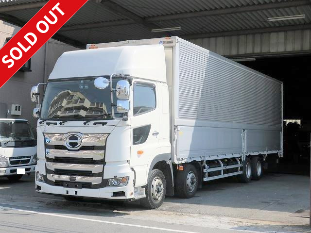 Now on lease! 2018 Hino Profia, 4-axle low-floor, large aluminum wing, high roof, rear air suspension, retarder included, dealer inspection record book included