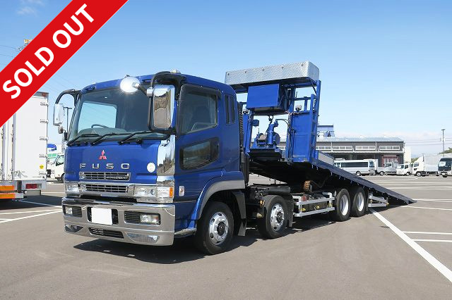 2004 Mitsubishi Fuso Super Great 4-axle low-floor self-loader with Fujita body and vehicle inspection certificate! Radio-controlled model available. Actual mileage on meter: 468,000km!