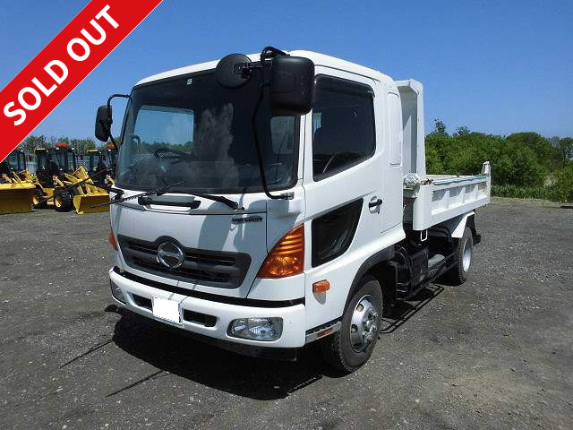 2012 Hino Ranger Medium-sized dump truck, Shinmaywa-made, with electric cobo lane, metered mileage of approximately 69,000 km, with dealer inspection record book 