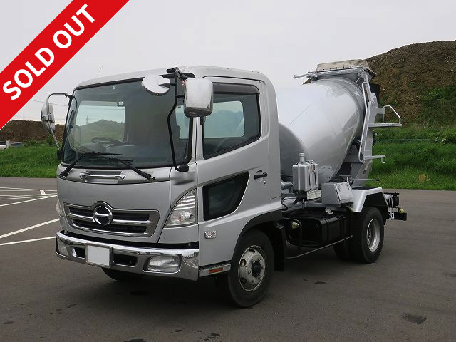 2008 model Hino Ranger medium-sized concrete mixer truck, Shinmaywa-made, drum capacity 3.2m3 ★Inspection valid until November★ Actual mileage approximately 238,000km!