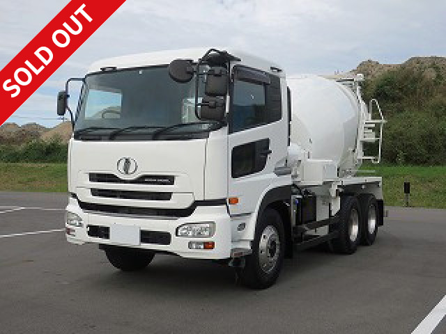 2008 model UD Trucks Quon concrete mixer truck, Shinmaywa MixAce, 8.9m3 drum, aluminum wheels installed ★Approximately 199,000km on meter!★