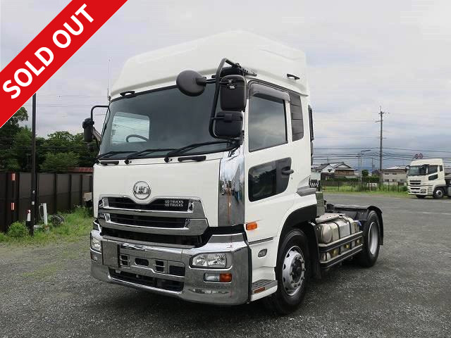 2014 UD Quon Tractor Head, 5th wheel load 11.5t, High roof, Rear air suspension, 410 horsepower, ★Actual mileage on meter: approx. 329,000 km★