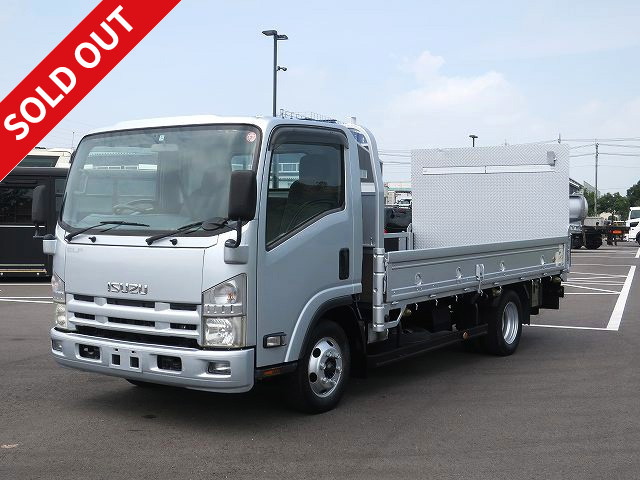 2009 Isuzu Elf Flatbed, Lift-up PG, Fully low floor, Wide and long, Load capacity 3t, 2 pedals