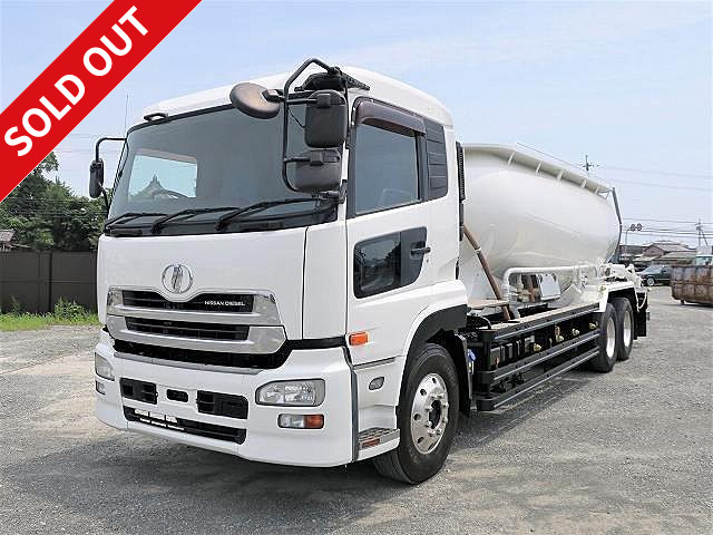 2008 model UD Trucks Quon Bulk powder transport vehicle Bulk cement Drum capacity 14.3m3 Aluminum wheels installed 