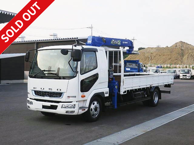 Mitsubishi Fuso Fighter, 2020 model, flatbed with medium-sized crane, standard, Tadano 4-stage boom, hook-in and radio control