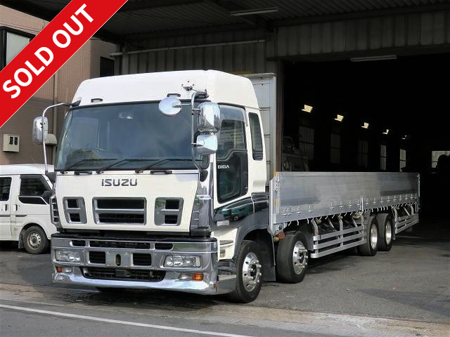 [Price reduced!] 2009 Isuzu Giga, large flat body, aluminum block, 3-way opening, 4-axle low floor, rear air suspension, high roof, aluminum wheels