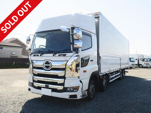 Now on lease! 2018 Hino Profia, 4-axle low-floor, large aluminum wing, retractable parking assist, high roof, rear air suspension, retarder, dealer inspection record book included