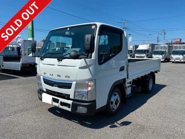 Reiwa 2nd year model Mitsubishi Fuso Canter 2t flatbed body standard 10 feet full low floor [Semi-medium size (5t limited) license compatible *Old regular license OK]