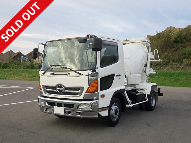 2007 Model Hino Ranger Medium-sized Concrete Mixer Truck KYB Drum Capacity 3.2m3 [Inspection valid until September 2021] *Approximately 117,000km on the meter!