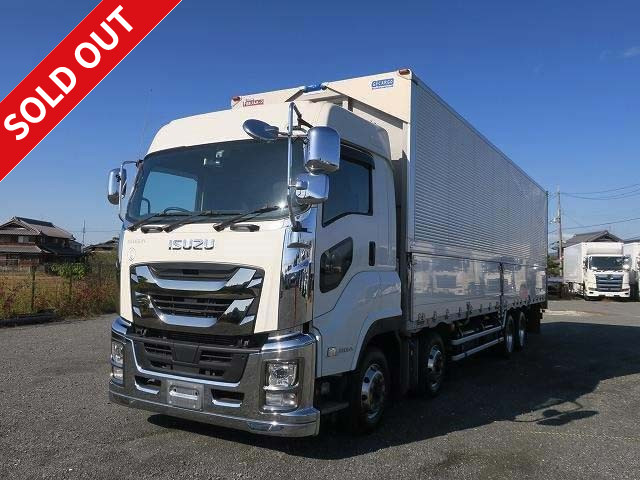 Now leased! 2018 model Isuzu Giga aluminum wing 4-axle low floor ★ Snow melting agent countermeasure specification vehicle ★ Aluminum wheels installed Dealer inspection record book included