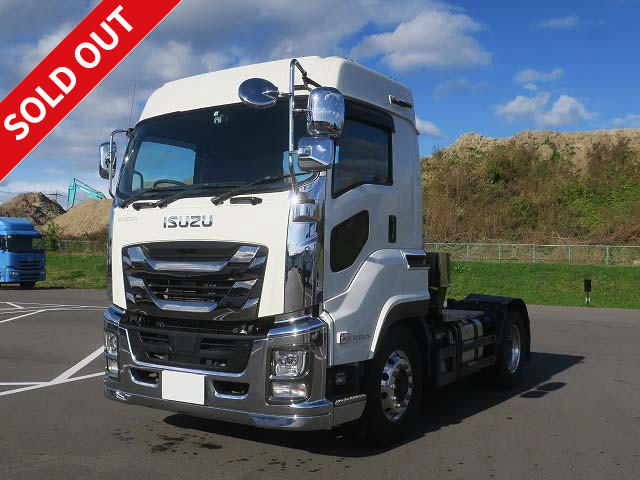 Lease up now! 2019 model Isuzu Giga tractor head, 5th wheel load 11.5t, high roof, aluminum wheels, 420 horsepower ★Dealer inspection record book included★