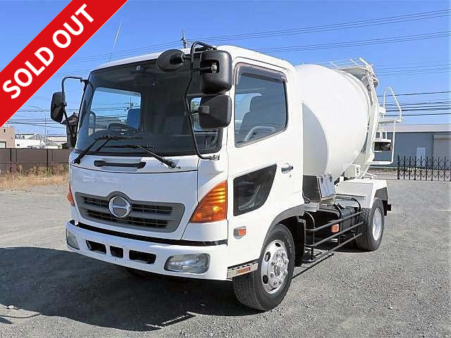 2004 Hino Ranger Heavy-Duty Concrete Mixer Truck, manufactured by Kyokuto Kaihatsu Kogyo, drum capacity 6.3m3 ★Inspection valid until August 2021/Actual mileage 382,000km! ★