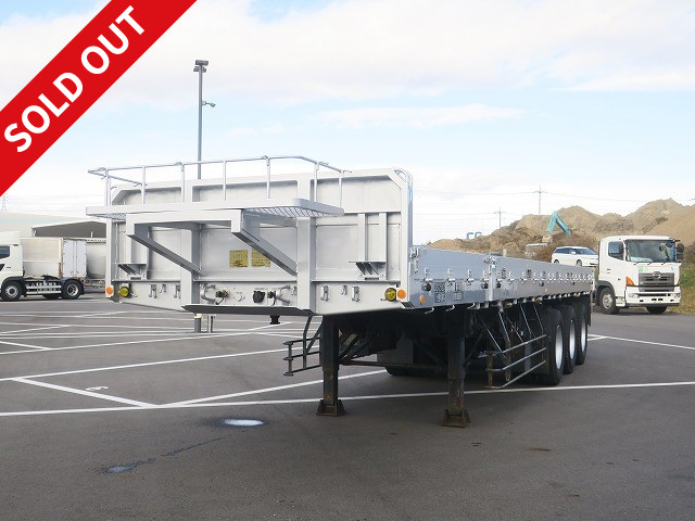 2004 model Yusouki 3-axle aluminum block flat trailer 5-way opening Maximum load 28.4t 8 pairs of internal hooks ABS compatible Single pull OK!