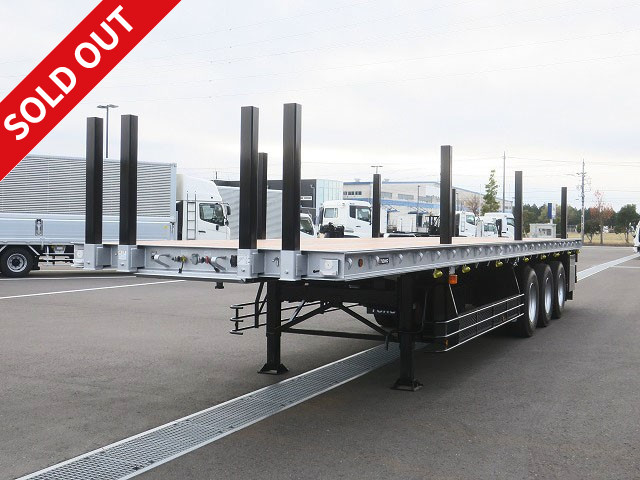 Reiwa 2 model Toho 3-axle cutting board semi trailer, load 28.4t, 12m, 20 pairs of stanchion holes, 10 pairs of inner hooks, ABS compatible, single pull OK