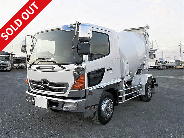 2007 model Hino Ranger heavy-duty concrete mixer truck, manufactured by Shinmaywa Industries, drum capacity 6.0m3, vehicle inspection valid until March 2021