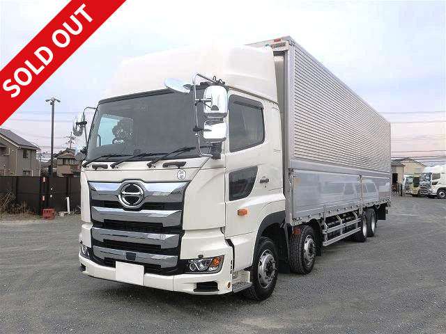 Now on lease! 2019 Hino Profia, 4-axle low floor, large aluminum wing, high roof, rear air suspension, retarder included ★Dealer inspection record book/MOT valid until August 2021★