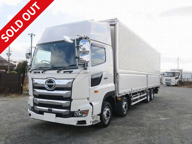 Now on lease! Reiwa 1 model Hino Profia 4-axle low floor, large aluminum wing, high roof, rear air suspension, retarder included ★Dealer inspection record book included/Vehicle inspection valid until July 2021★