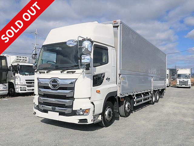 Now on lease! 2019 Hino Profia 4-axle low floor, large aluminum wing, high roof, rear air suspension, retarder included ★Dealer inspection record book/MOT valid until July 2021★