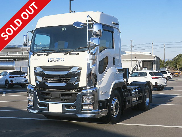 Now up on lease! 2019 model new Isuzu Giga tractor head, 5th wheel load 11.5t, rear air suspension, high roof, 420 horsepower, aluminum wheels installed ★Dealer inspection record book included★