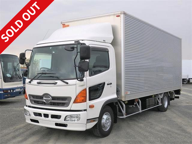 2015 Hino Ranger medium-sized aluminum van, 6200 body, semi-wide, with combination gate, rear air suspension, 3-stage lashing rails, actual mileage approx. 477,000 km!