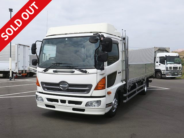 2015 Hino Ranger, medium-sized flatbed aluminum block, 5-way opening, 6200 body, semi-wide, approx. 669,000 km on the meter!