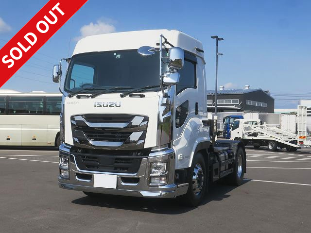 Now on lease! 2019 Isuzu Giga Tractor Head, 5th wheel load 11.5t, rear air suspension, high roof, aluminum wheels, 420 horsepower ★Dealer inspection record book included★