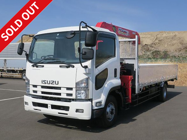 2009 Isuzu Forward, heavy-duty, with crane, aluminum block, 3-way opening, standard width, 5.2t load, Furukawa Unic 3-stage boom, hook-in, radio-controlled, 240 horsepower *Approximately 300,000km on meter! *